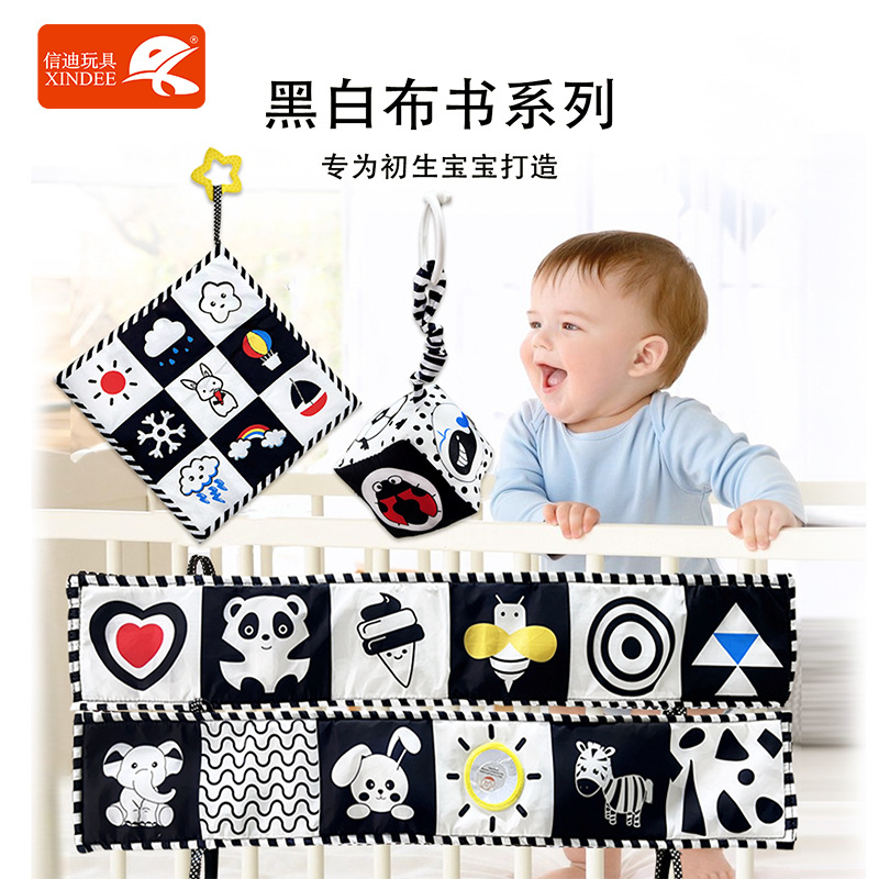 Sonajero para recién nacidos, colgante, tela de cama, libro, juego calmante, sensorial táctil, juguetes para bebés de 1 a 12 meses, Amazon