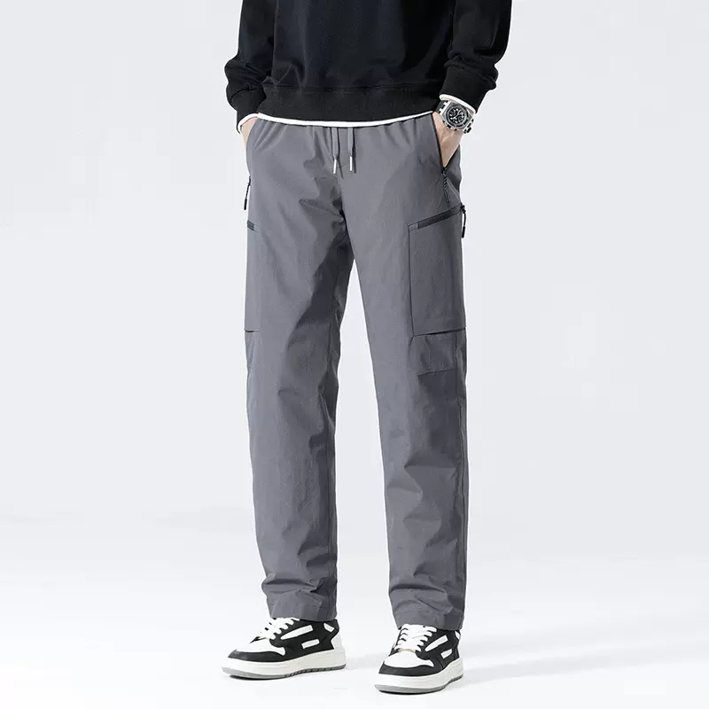 潮流百搭束脚羽绒长裤男士90鸭绒冬季新款保暖直筒工装宽松休闲裤