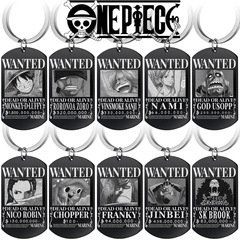 海賊王懸賞令雕刻掛件航海王通緝令草帽一夥不鏽鋼狗牌鑰匙扣