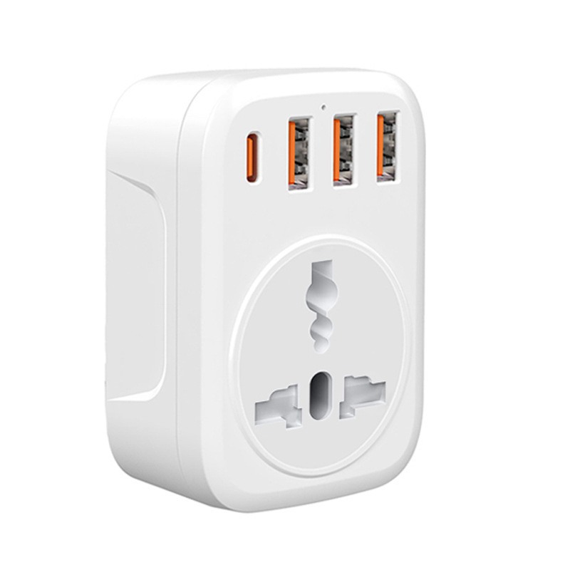Universal Jack to Various Country Plugs 2Usb2Typec Global Travel Essential Adapter