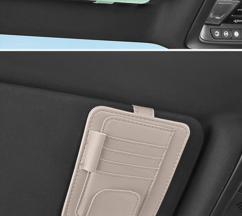 Car Sun Visor Storage Clip Multifunctional Car Glasses Clip Card Business Card Id Clip Bill Interior Storage Bag