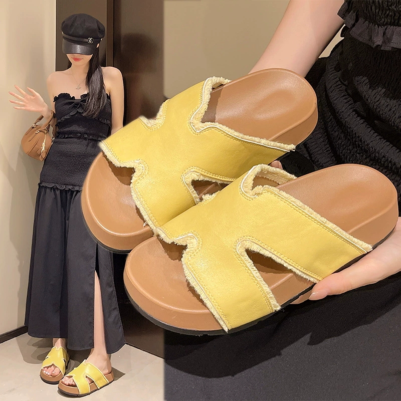 Ретро универсальные туфли Birkenstock для женщин 2025 лето новый стиль слипоны ленивые полусабо с кисточками для повседневной носки и улицы