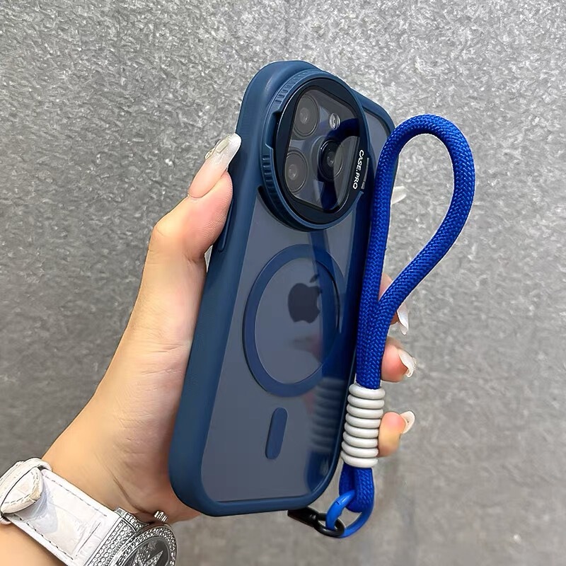 Apple 17 携帯電話ケース iPhone16promax レンズフィルムスタンド付きフリップカバー 透明 磁気吸着 落下防止 シンプル|undefined