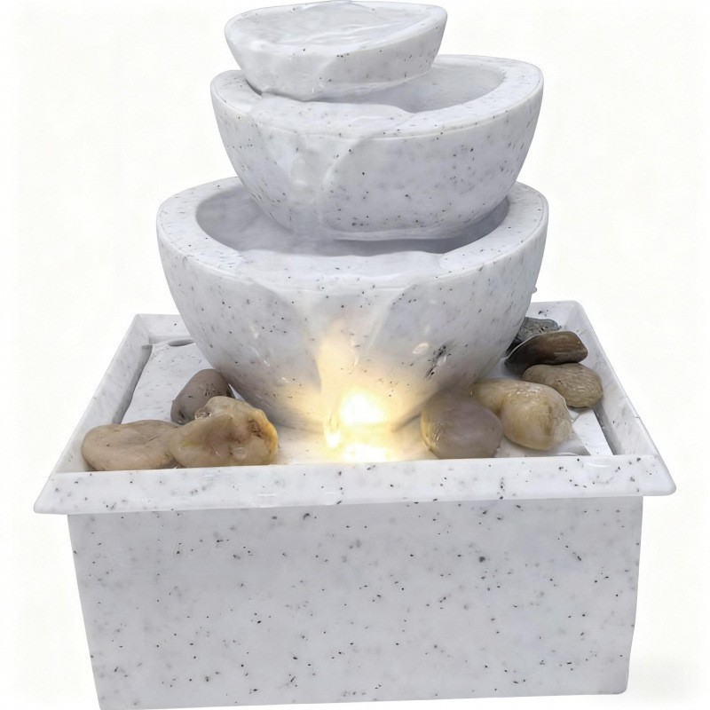 Fuente de Agua de Escritorio Pequeña de Plástico de Agua Corriente con Luz para Sala de Estar y Oficina image 26
