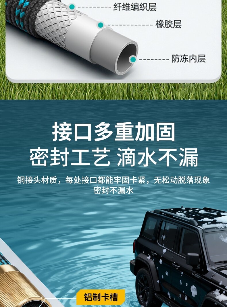 Suitable for high-pressure car washing water guns, home gardening tools, retractable water hoses, tap water pressure boosters, and washable water