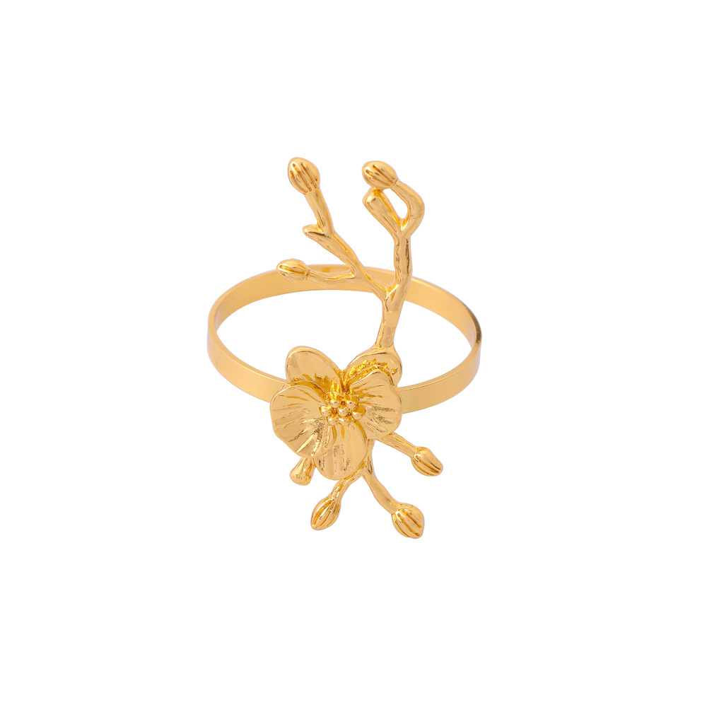 Elegant Style Elegant Plum Blossom Alloy Napkin Ring 1 Piece