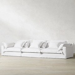 Modern American light luxury living room home modular combination sofa, simple down and linen, washable tofu block sofa