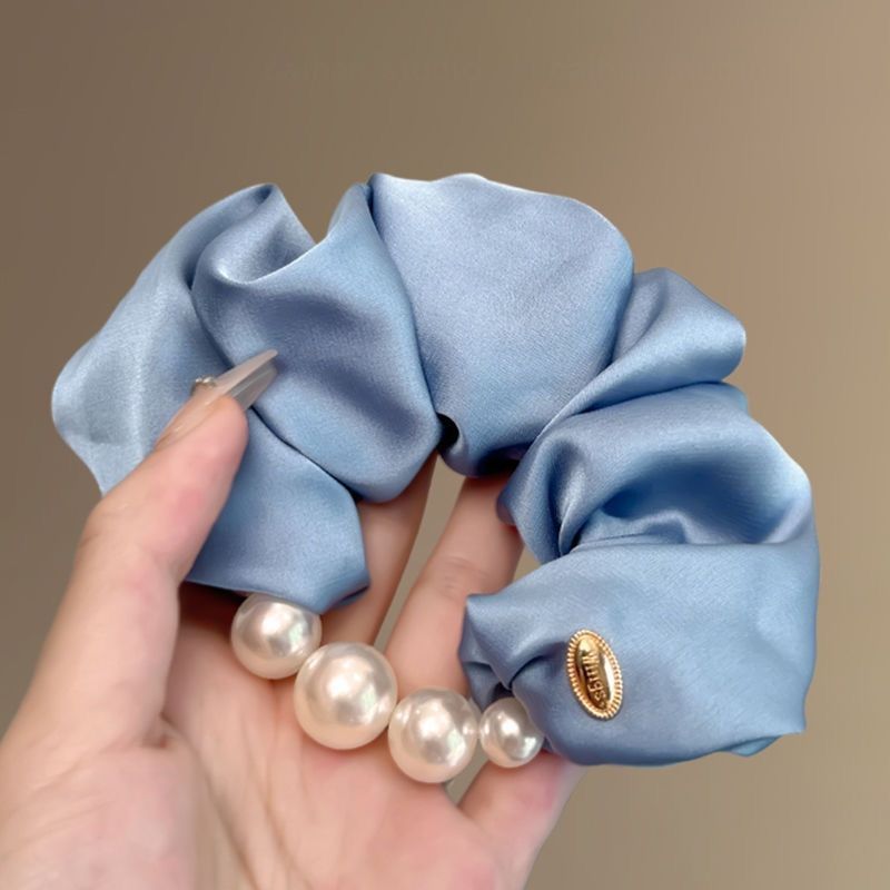 Perlas de terciopelo de alta sensación, anillo de cabello de intestino grande, temperamento femenino elegante, cuerda de cabello de cola de caballo baja, cuerda de cabello de alta elasticidad no dañada