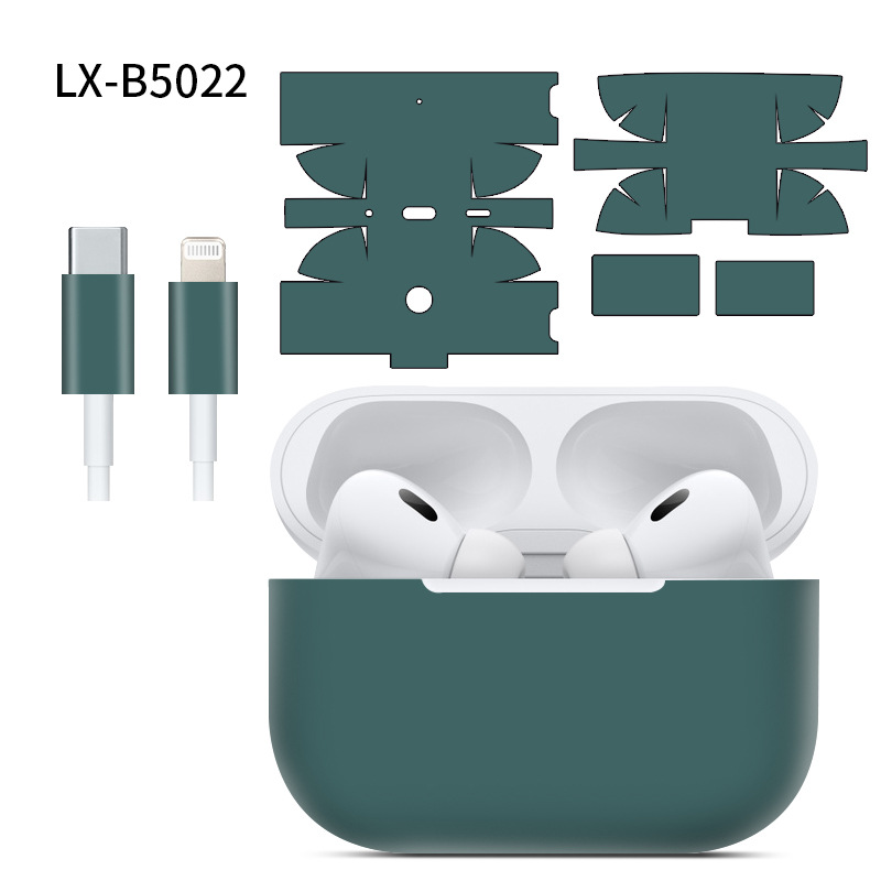 Adecuado para pegatinas de AirPods Pro2/Pro3, textura mate, película para auriculares Apple, película protectora de cobertura total