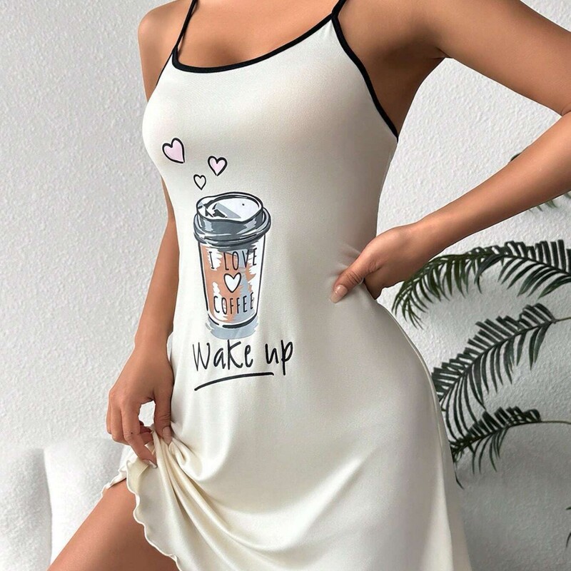 国境を越えたヨーロッパとアメリカのアマゾン貿易 Xiyin ホット販売夏の新しいパジャマ女性のクマプリントサスペンダーナイトガウン新しい|undefined