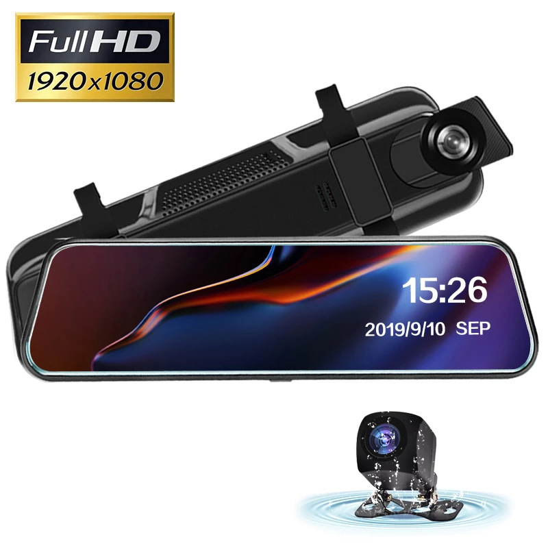Car 10inch Streaming Driving Recorder Dual Recording Hd 1080P Rearview Mirror Reversing Image Multi-Language Car 10inch Streaming Driving Recorder Dual Recording Hd 1080P Rearview Mirror Reversing Image Multi-Language