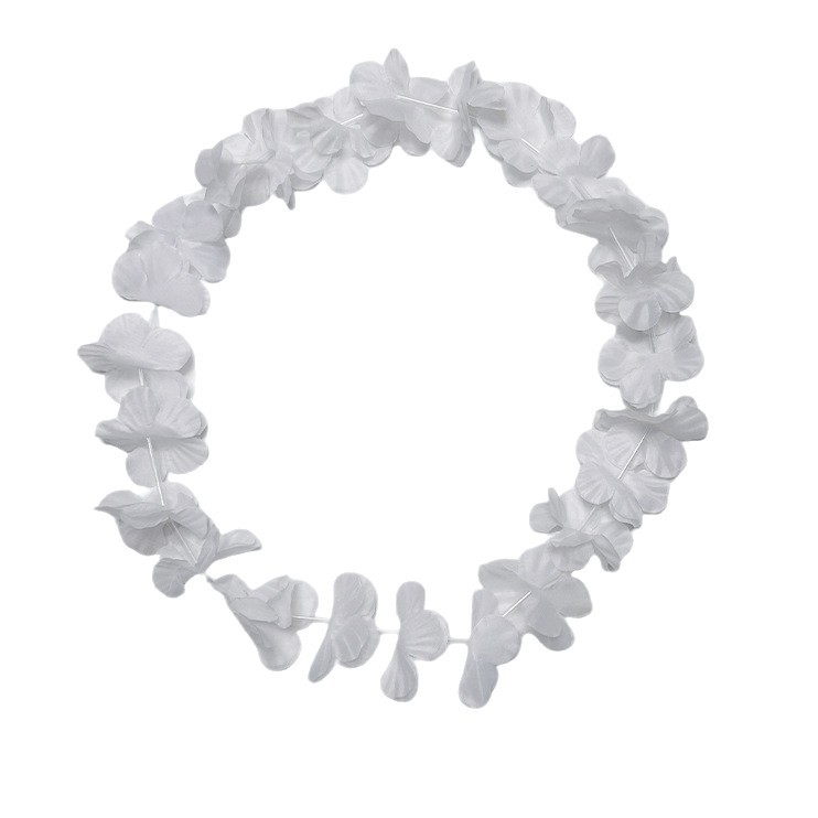 Hawai transfronterizo 24 pares de flores de sol blancas de 96cm de largo espectáculo de baile en la orilla de la corona de flores decorativas