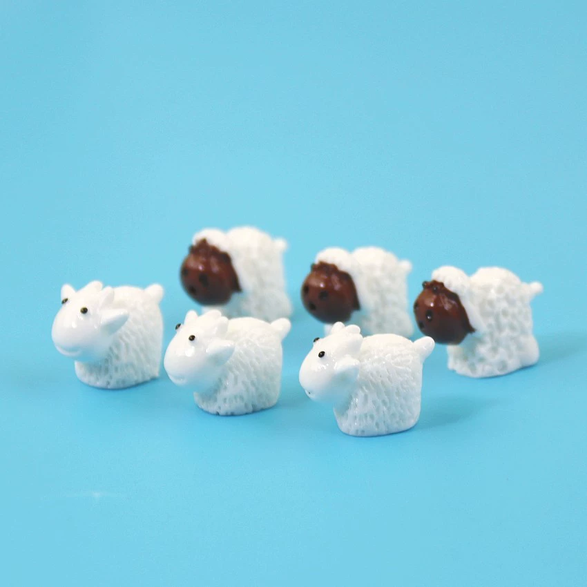 Моделирование микропейзажа украшения из смолы трехмерный Мультфильм маленькое животное лебедь овца diy брелок аксессуары