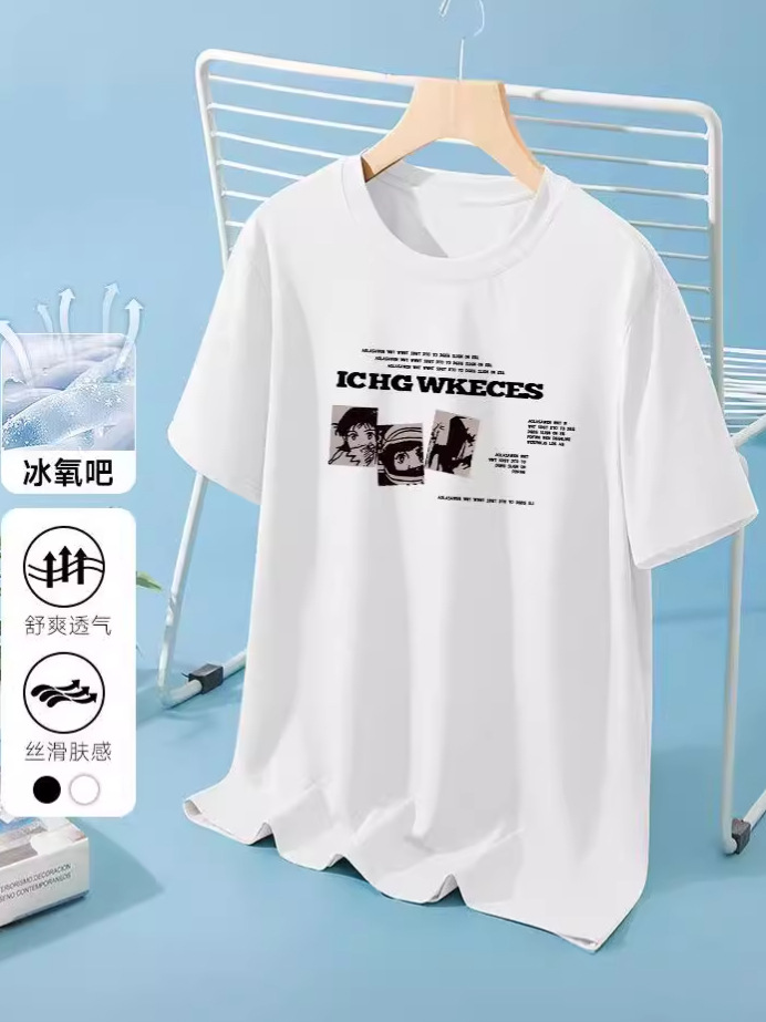 Camiseta de manga corta estilo Hong Kong de verano camiseta de manga corta para mujer