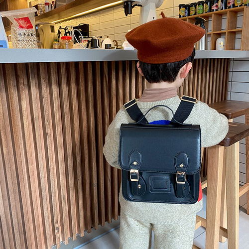 foreign trade new kindergarten school bag with customized logo retro pu baby backpack trendy Korean version children's backpack