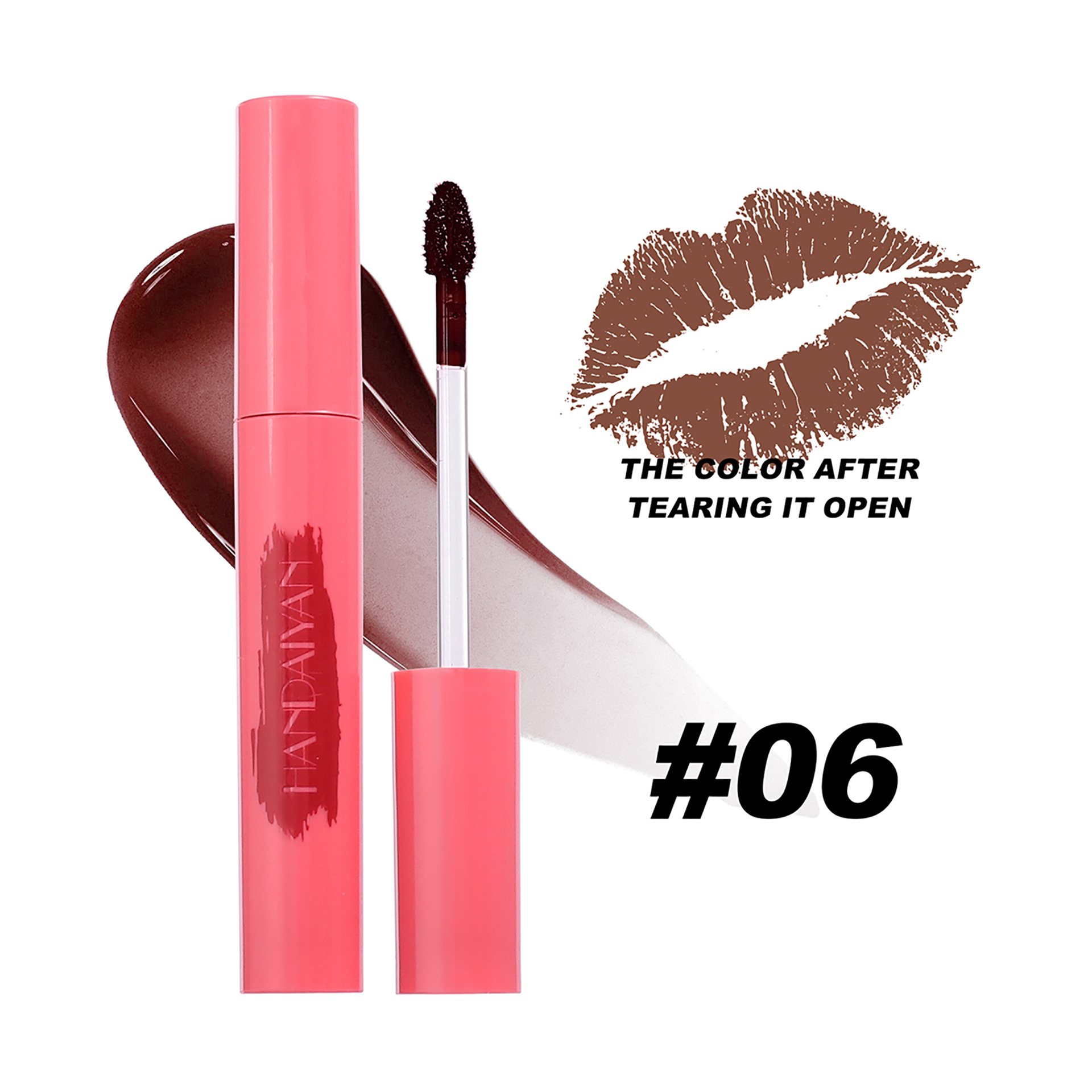 Transfronterizo lágrima esmalte de labios 6 colores lápiz labial Handaiyan mate esmalte de labios niebla de color de fondo lágrima esmalte de labios image 12