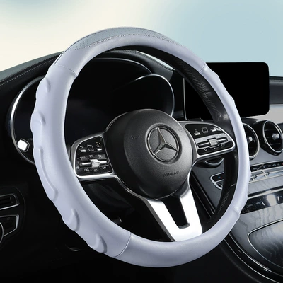Crescent-Shaped Anti-Slip Nappa Leather Steering: Steering wheel cover