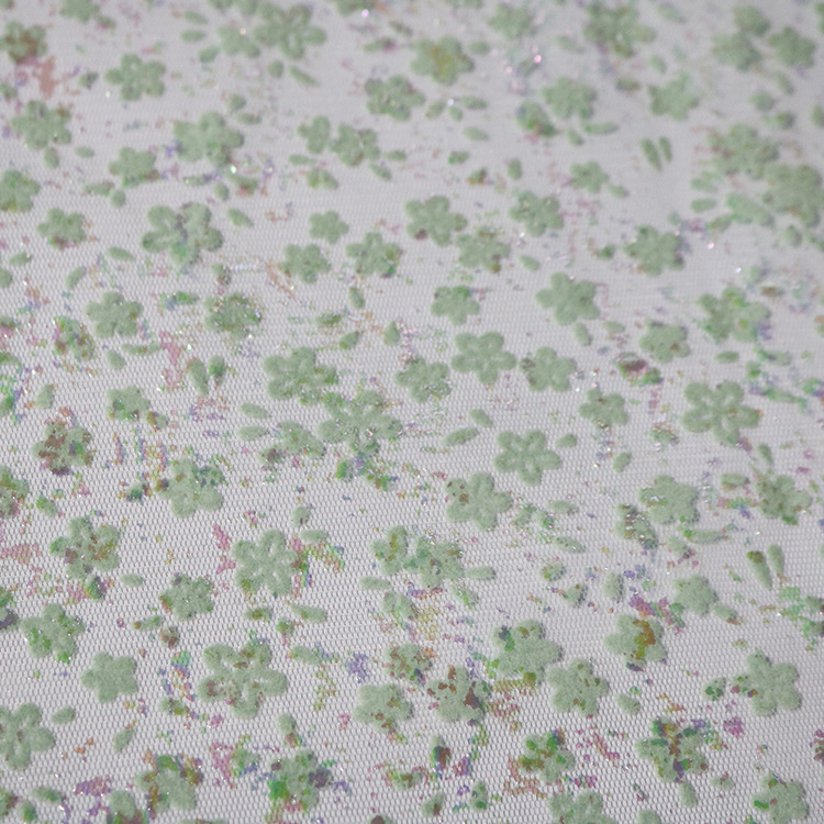 Nuevo hilo de malla flor de ciruela de colores fantásticos tela de estampado de flor primavera y verano ropa casual ropa infantil tela de vestido