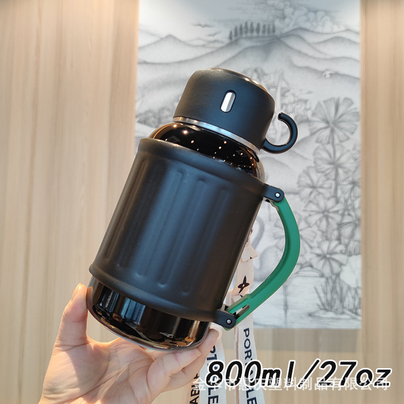 Gran capacidad de acero inoxidable 316 separación de agua de té vacío taza de aislamiento térmico conveniente portátil botella de agua de correa universal