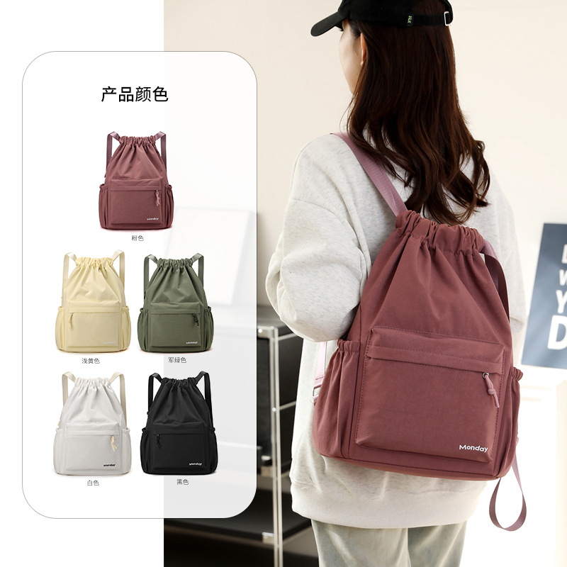 2025 nueva mochila de mujer nylon mochila multifuncional de gran capacidad ocio viaje ligero bolsa de fitness vacaciones
