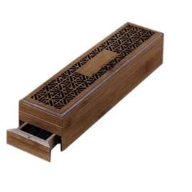 跨境实木线香盒双层线熏香炉家用室内镂空檀香盒茶道禅意香插底座