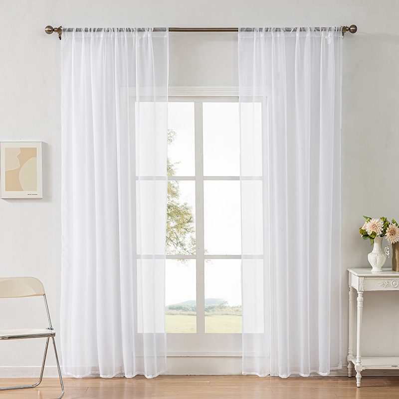 Productos terminados de TEMU, comercio exterior, color sólido transfronterizo, cortina de telylon, cortina, pantalla de ventana semisombreada, fábrica al por mayor