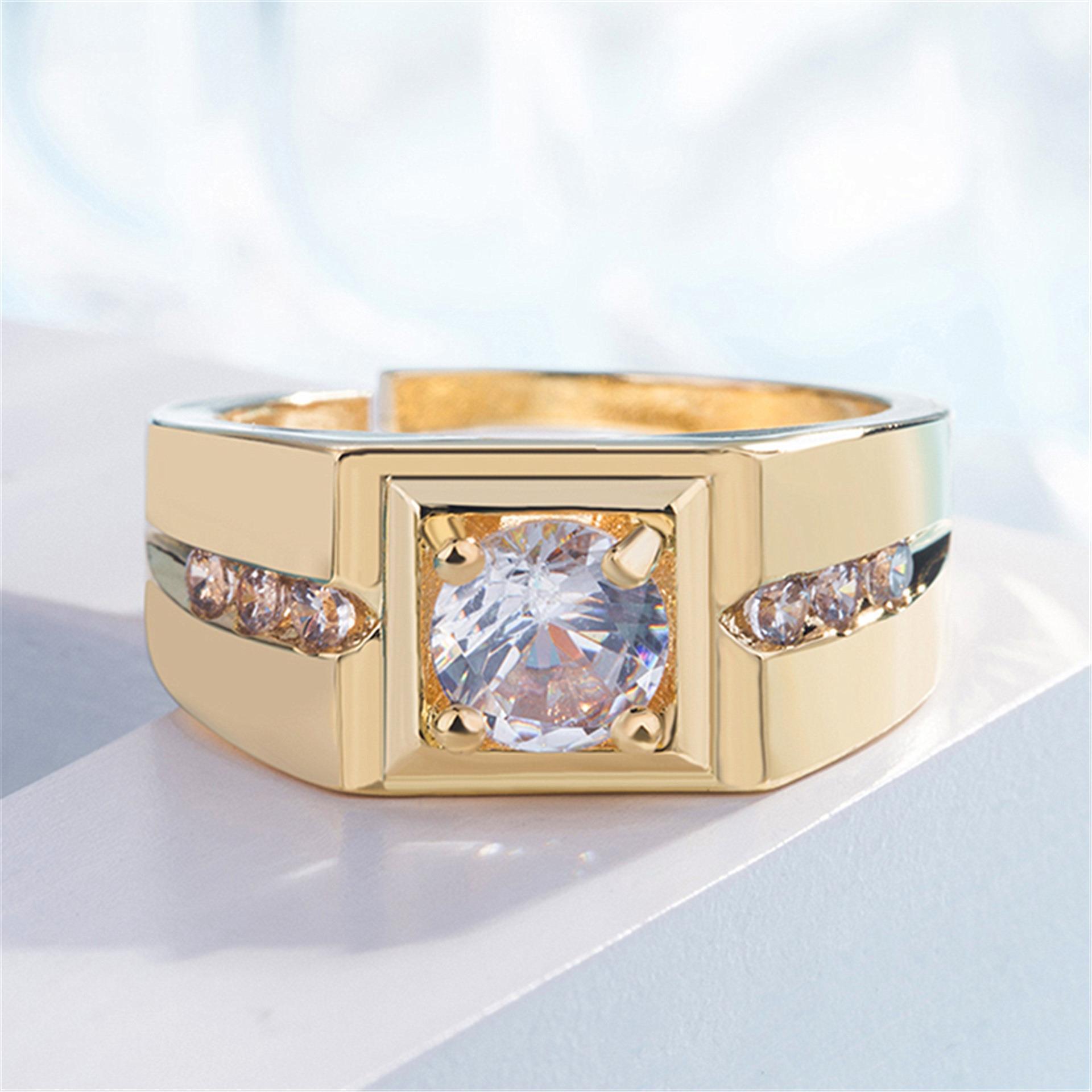 Herrenring Mit Simuliertem Diamant In Weißgold Optik_voghion.com