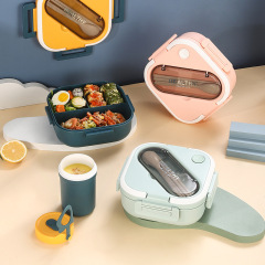 便攜式分格加厚飯盒學生上班族帶飯高顏值可愛便當盒可微波加熱