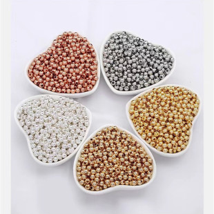 18K Color Preservation Ancient Method Small Gold Beads Copper Beads Solid Glossy Beads Loose Beads diy Handmade Bead Bead Material Accessories