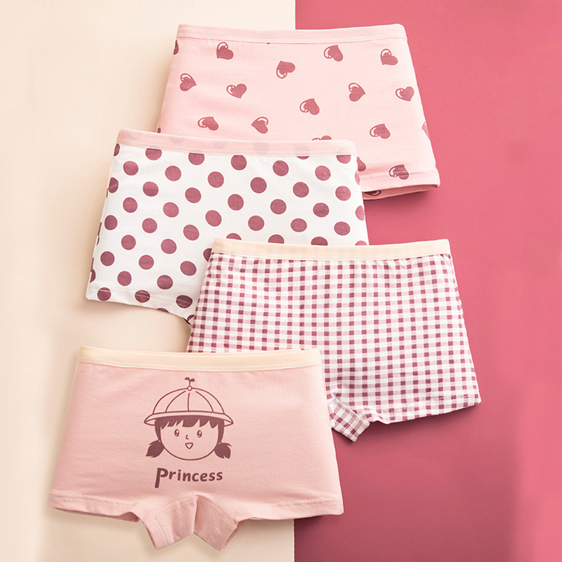 Summer Thin Kidsren's Underwear, Women's Boxer Briefs, Girls' Underwear, Medium and Large Kidsren's Cotton Shorts, Boxer Briefs