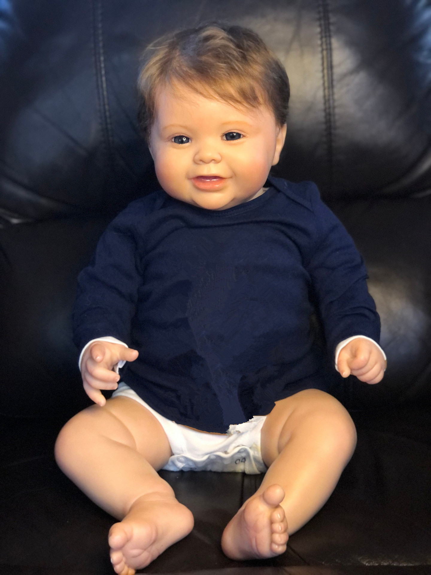 60cm simulación niño muñeca Kodi de alta gama pintado a mano 3D piel vena sangre seda visible un sustituto