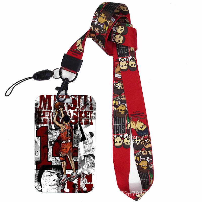 Dibujos animados japoneses slam dunk competencia nacional tarjeta de estudiante tarjeta de comida tarjeta de autobús cubierta certificado de trabajo titular de la cuerda del teléfono móvil