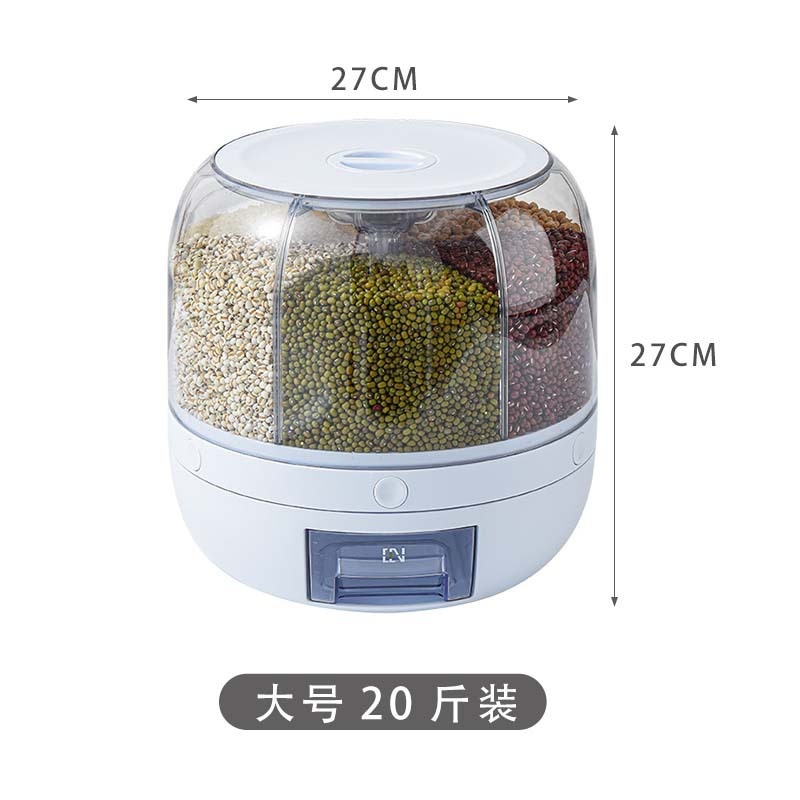 防虫防湿密封回転可能な穀物収納ボックス分割米バケツ家庭用食品グレードの米収納ボックスタンク|undefined