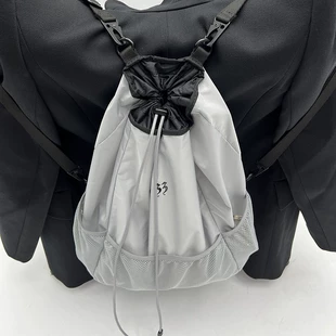Nylon Drawstring Backpack, 3D Spacious Design, 40×35×17 cm, Lightweight 0.3 kg