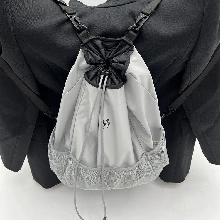 Nylon Drawstring Backpack, 3D Spacious Design, 40×35×17 cm, Lightweight 0.3 kg