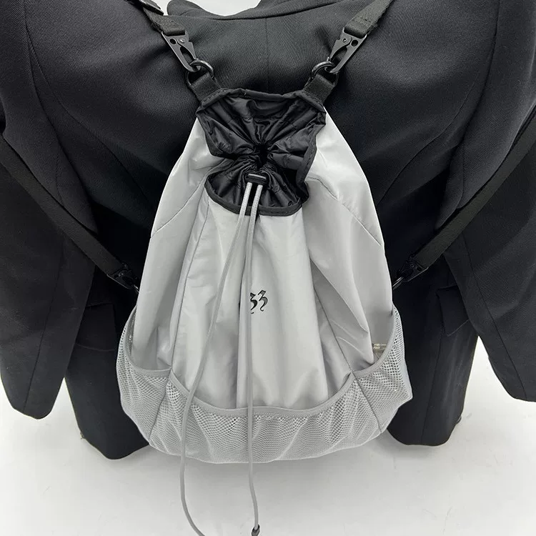 Nylon Drawstring Backpack, 3D Spacious Design, 40×35×17 cm, Lightweight 0.3 kg