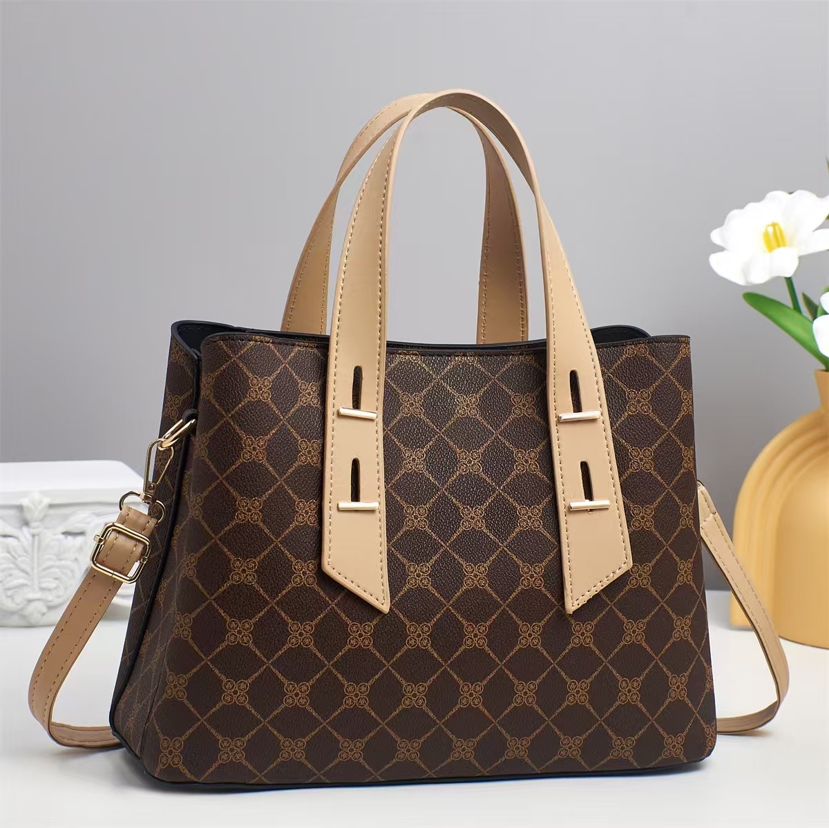 Bolso de moda 2025, nuevo diseño de contraste de color bolso de mujer, bolso de hombro casual de gran capacidad, bolso de mano