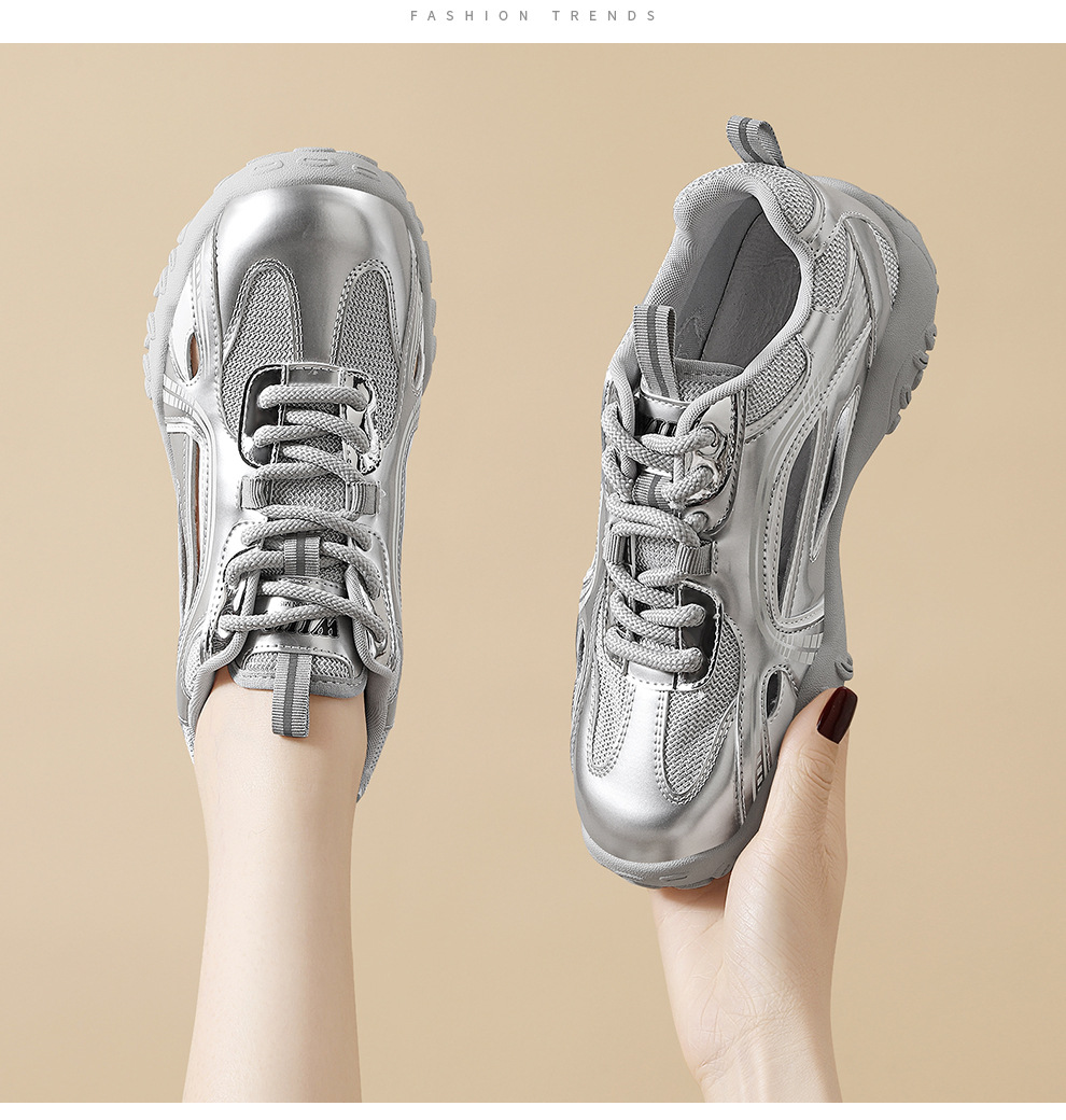 Giày sneaker nữ lưới rỗng thoáng khí mùa hè 2025 — JST 7216m màu, JST 7216 bạc chi tiết 5