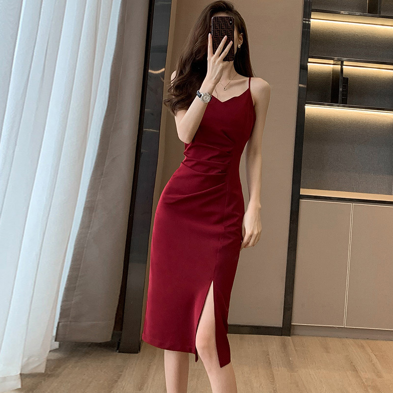 Design Sense Niche Long Slip Dress Large Size 2022 Summer Inner Dress Slightly Chubby and High-end Dress