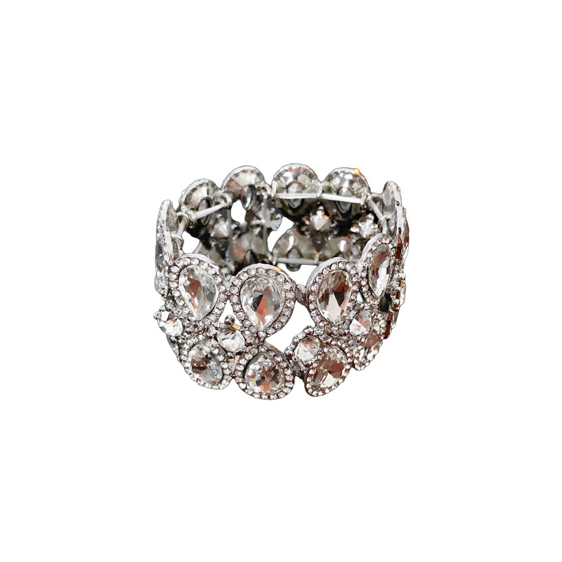 Brazalete de geometría de gota de agua hueca de diamante de moda transfronteriza lujosa ligera de alta sensación de pulsera de nicho de diseño europeo y americano