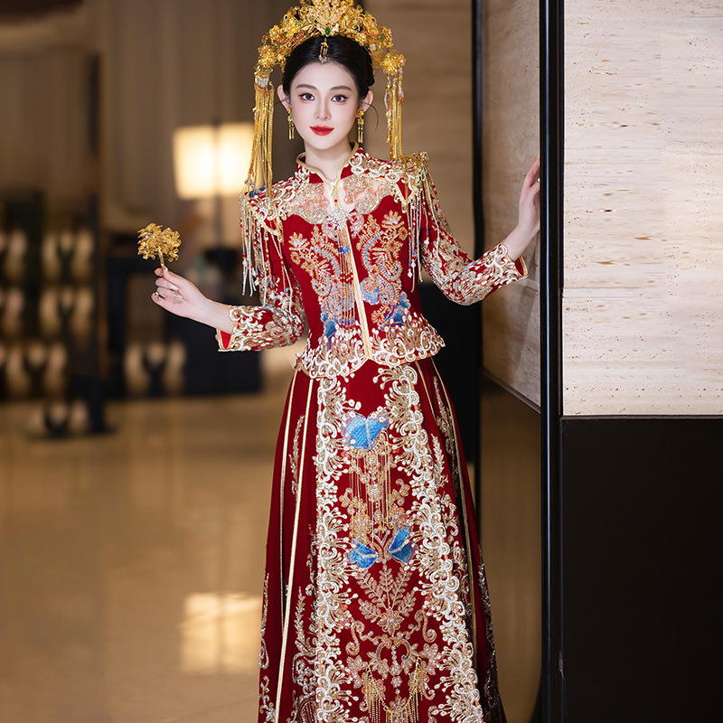 High-End Xiuhe Wedding Dress 2026 New Style Bride Chinese Wedding Dress Plus Size Wedding Gown for Plus-Size Brides
