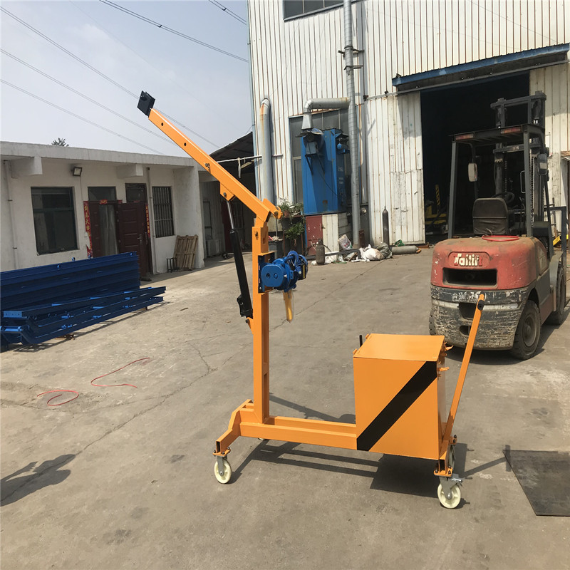 无腿配重式手动液压吊机平衡重式全电动单臂小吊车高效搬运