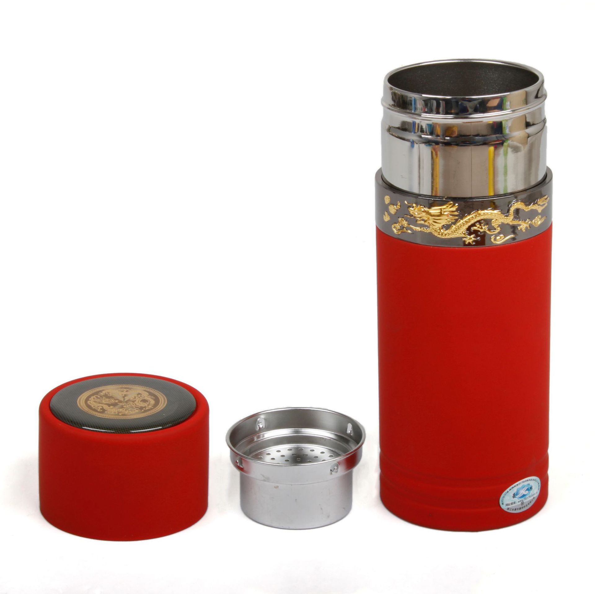Nuevo dragón chino de negocios taza de agua recta de acero inoxidable de alta gama de separación de té taza de aislamiento traje caja de regalo taza