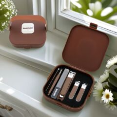 新品ステンレス爪切り8点セット手提げ収納ケース飛び散り防止爪切りセットネイルツールセット