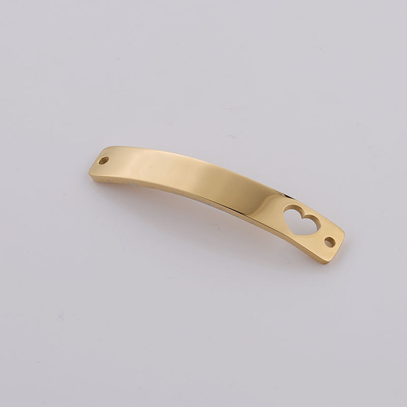 1 Piece Quantity 304 Stainless Steel Material 1 Piece 1.5*6*39mm 304 Stainless Steel PVD Coated Real Gold Plated Customization Laser Engraving Heart Shape Rectangle Pendant DIY Jewelry Accessories