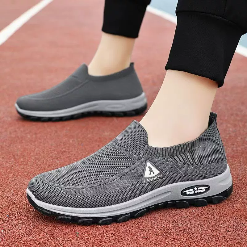 2024 новая мужская обувь с мягким подошвным удобом старая пекинская тканая обувь нескользящая весна и осень дышащая мужская повседневная одиночная обувь