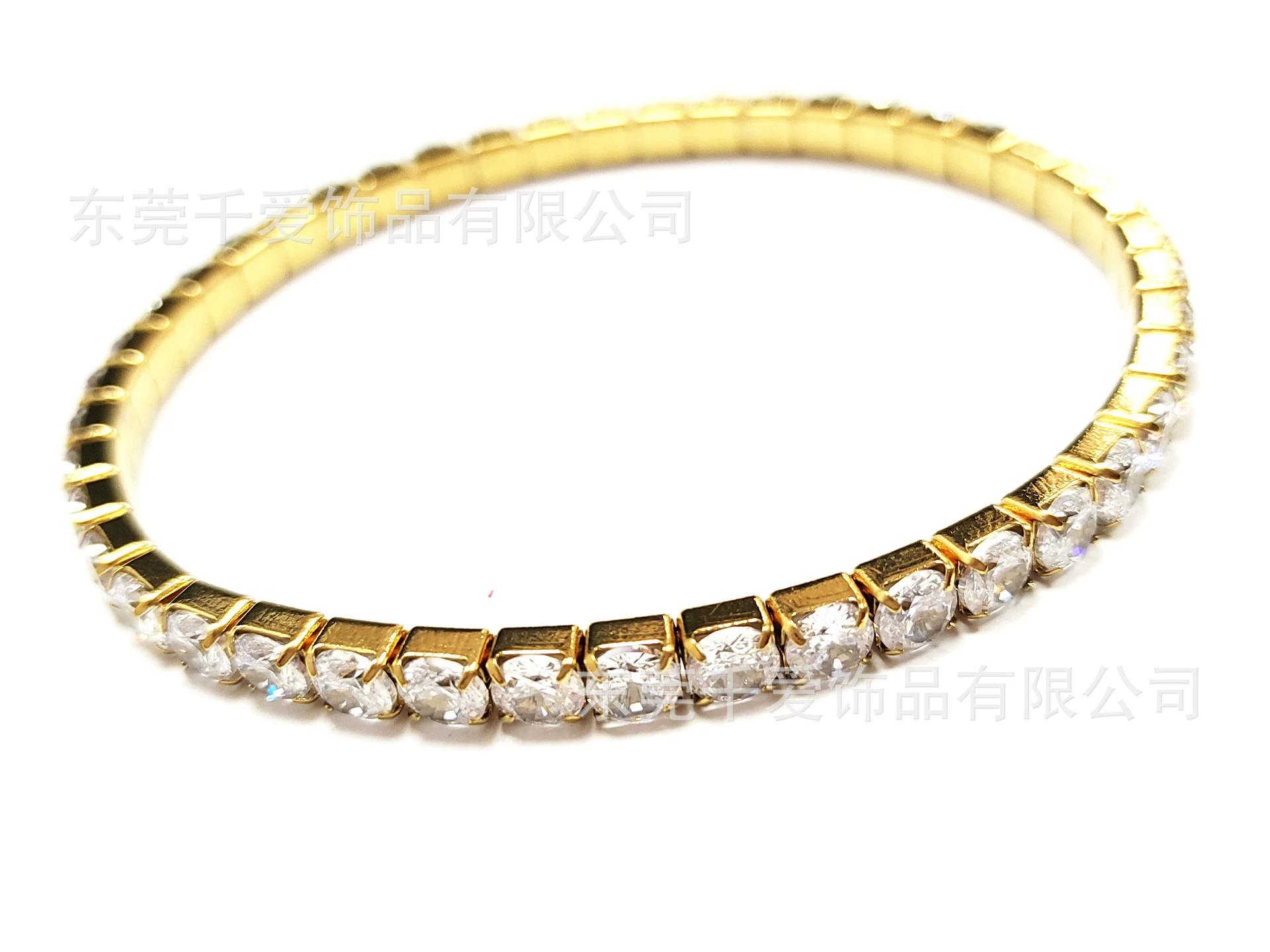 Elastic bracelet stainless steel, zirconium, tennis fashionable accessory, direct factory sales
