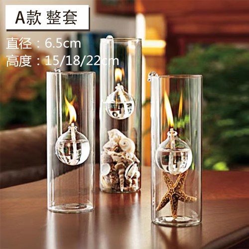 Creativo transparente hecho a mano candelabro de cristal gancho cilindro lámpara aceite Europea decoración del hogar decorativo Venta Directa fábrica al por mayor