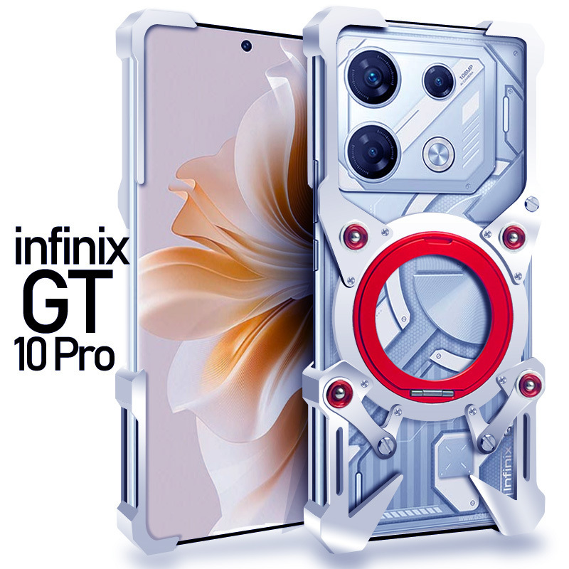 Suitable for Transsion Infinix Gt30Pro Metal Mobile Phone Case Note50Pro Rotating Bracket Cooling and Anti-Fall
