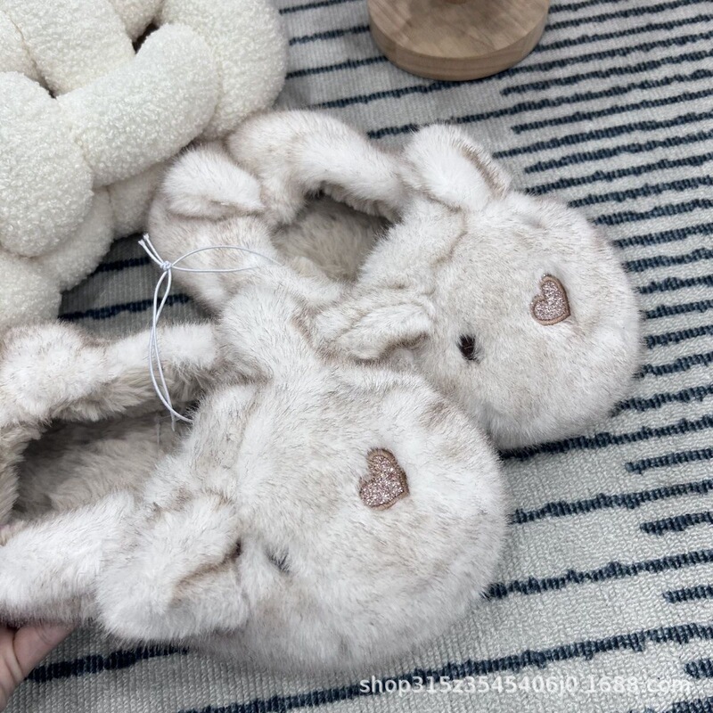 Foreign Trade Products Women's Slippers Super Cute Rabbit Cute Cartoon All-inclusive Slippers Autumn and Winter Home Warm Cotton Shoes